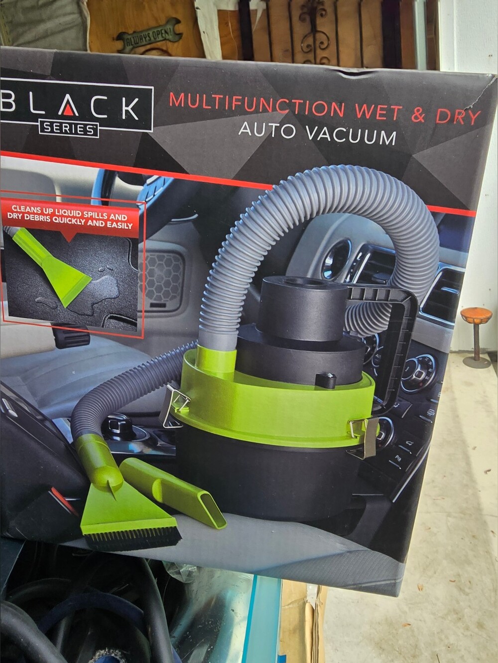 Black Series Multifunction Wet & Dry Auto Vacuum - Black & Lime Green